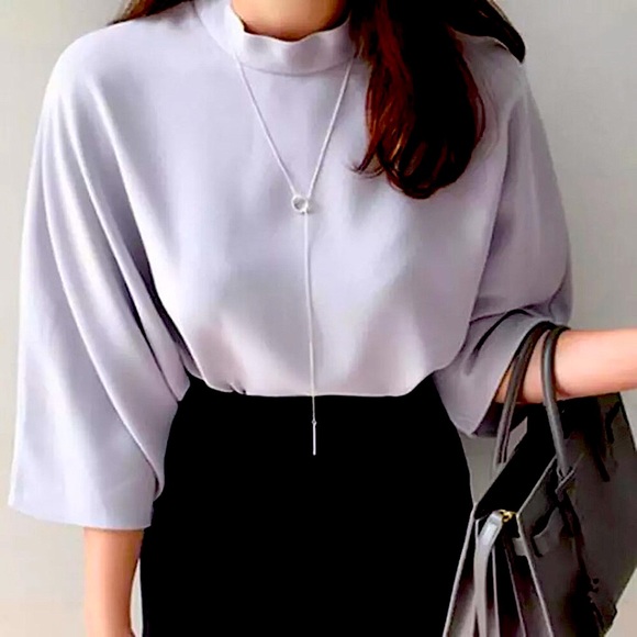 🔴𝟭𝟬/$𝟮𝟱🔴NEW Long Silver Bar Minimalist Drop Necklace - Picture 4 of 14